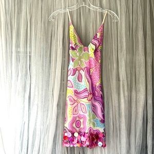 ⭐️ Ritratti Pink & Green Floral Pucci Print Mini Dress Adorned Sequence 2